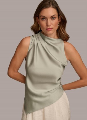 Donna Karan Ruched With Angled Hem Sweaters and Tops Grå | Norge_DK10910