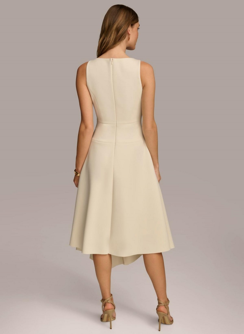 Donna Karan Asymmetrical Midi Kjole Hvite | Norge_DK66347