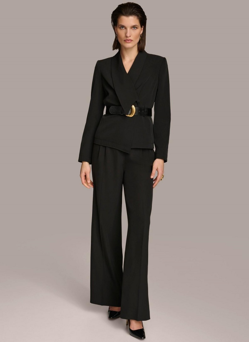 Donna Karan Belted Blazer Jakke Svarte | Norge_DK67415