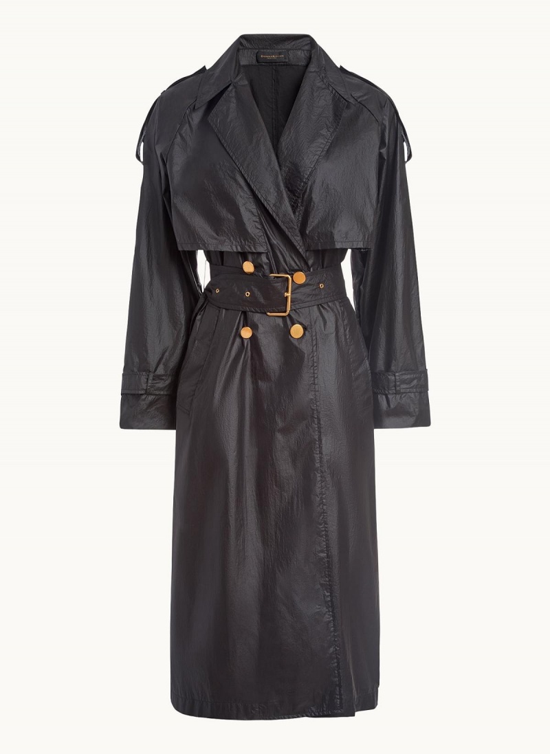 Donna Karan Belted Light Weight Trench Ytterklær Svarte | Norge_DK68656