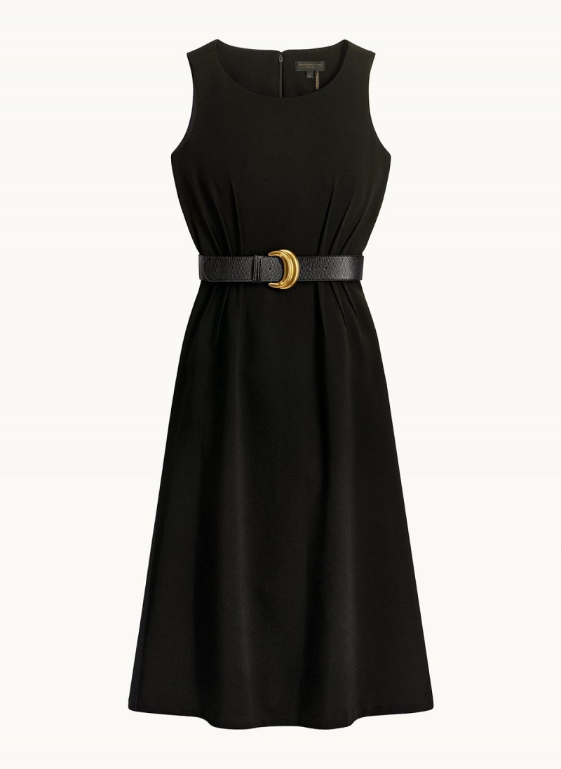 Donna Karan Belted Midi Kjole Svarte | Norge_DK52522