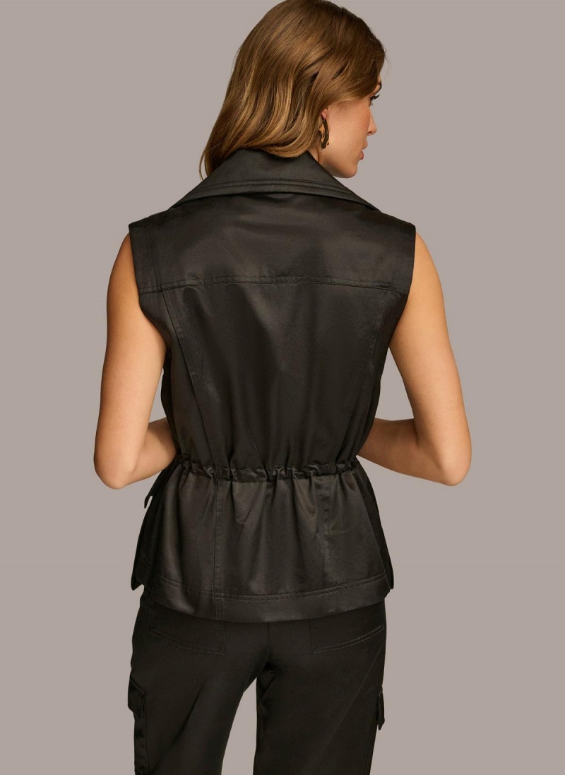 Donna Karan Belted Vest Ytterklær Svarte | Norge_DK49152