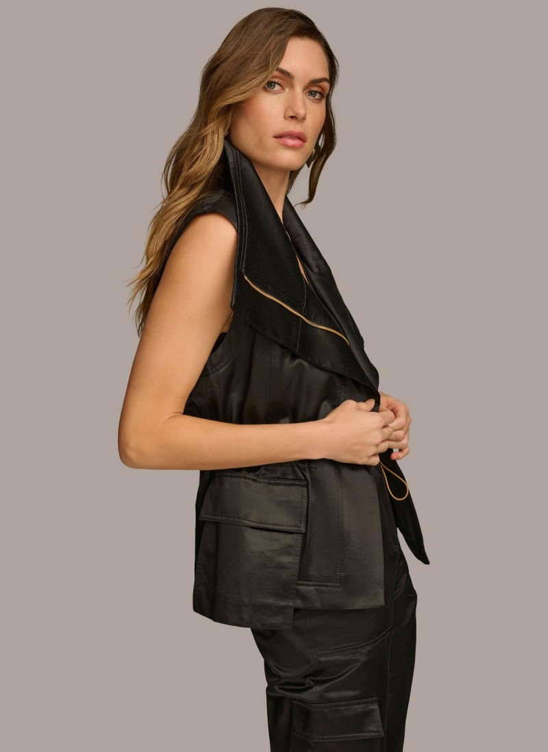 Donna Karan Belted Vest Ytterklær Svarte | Norge_DK49152