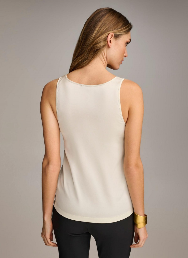 Donna Karan Ermeløse Shell Sweaters and Tops Pisket Krem | Norge_DK17440