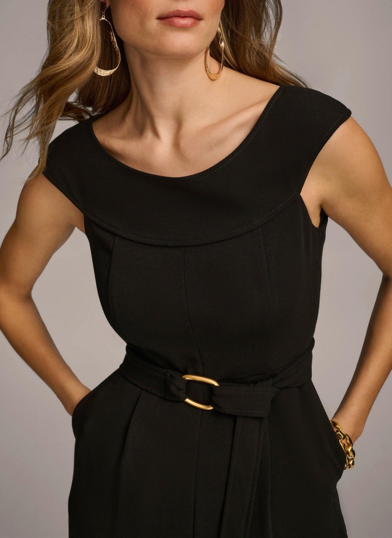 Donna Karan Jumpsuit With Hardware Belt Jumpsuit Svarte | Norge_DK21010