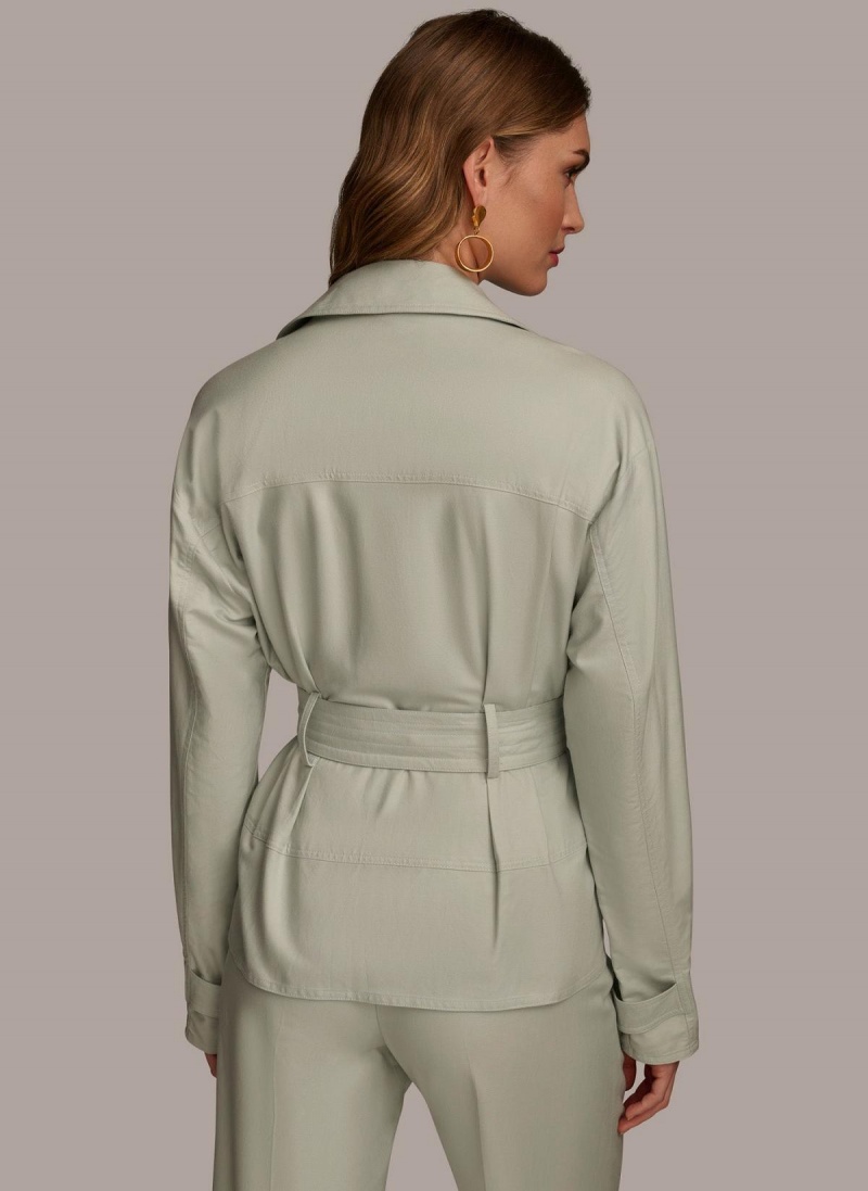 Donna Karan Long Sleeve Belted Utility Jakke Blå | Norge_DK15437