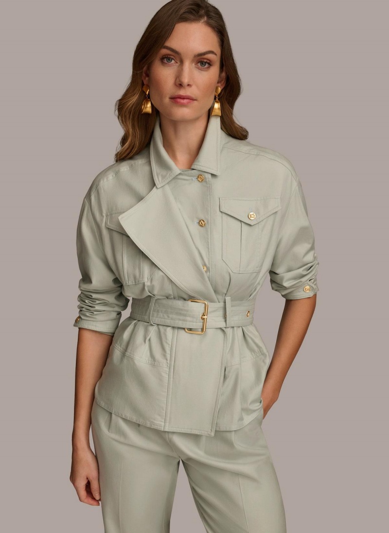 Donna Karan Long Sleeve Belted Utility Jakke Blå | Norge_DK15437