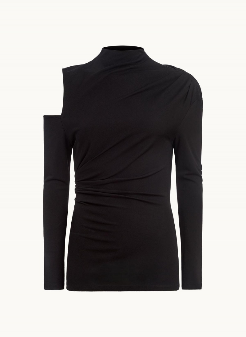 Donna Karan Mock Neck With Cold Shoulder Sweaters and Tops Svarte | Norge_DK89624