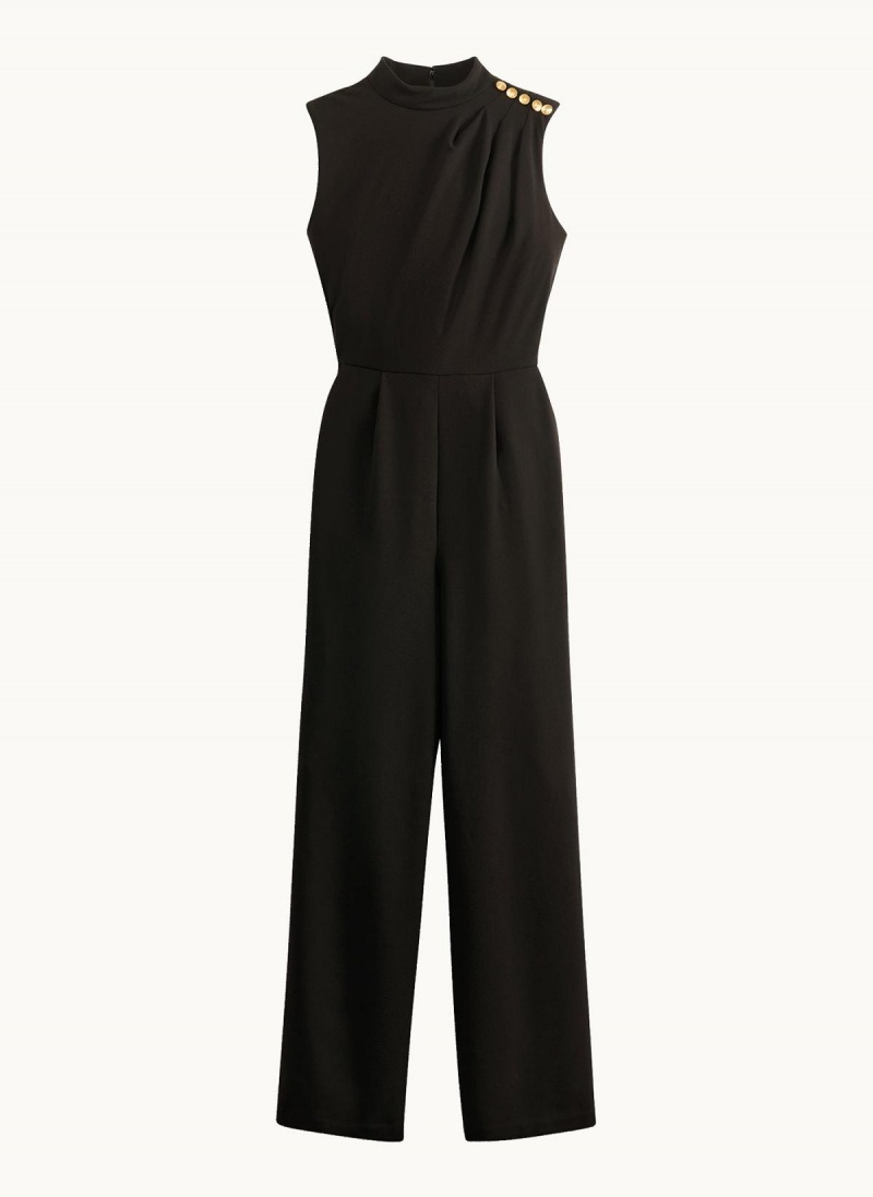 Donna Karan Mock Neck With Pockets Jumpsuit Svarte | Norge_DK19705