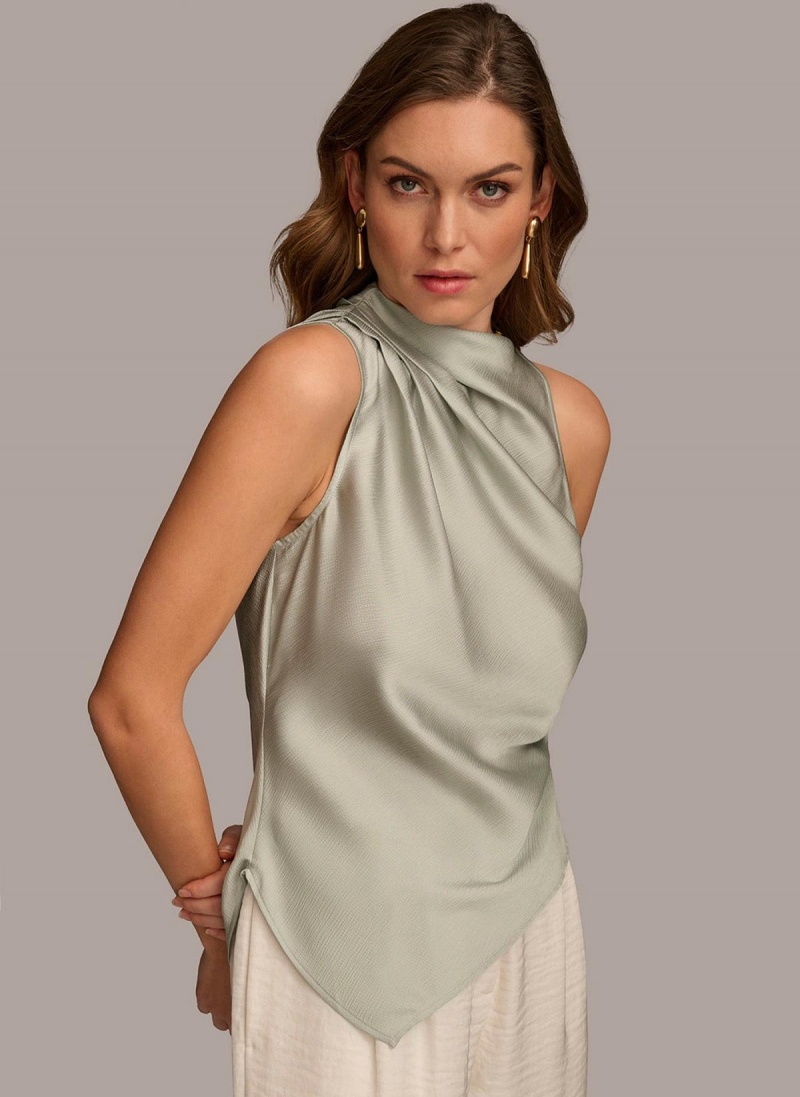 Donna Karan Ruched With Angled Hem Sweaters and Tops Grå | Norge_DK10910