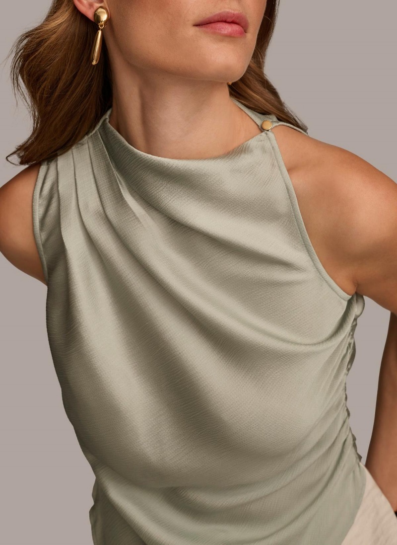 Donna Karan Ruched With Angled Hem Sweaters and Tops Grå | Norge_DK10910