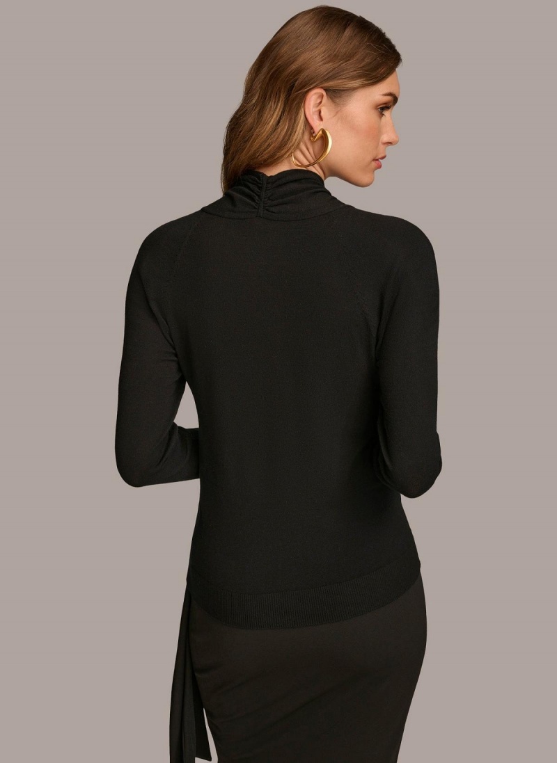 Donna Karan Twist Front Sweaters and Tops Svarte | Norge_DK13524