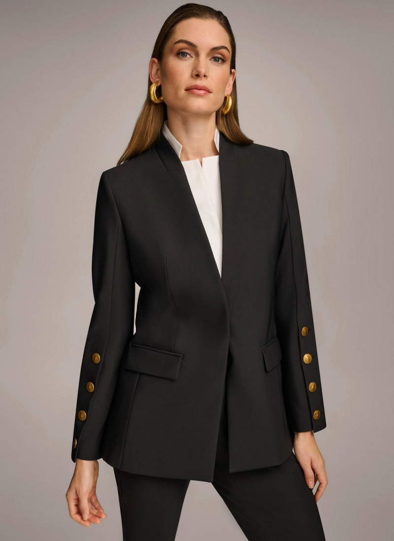 Donna Karan With Button Details On Sleeve Jakke Svarte | Norge_DK35057