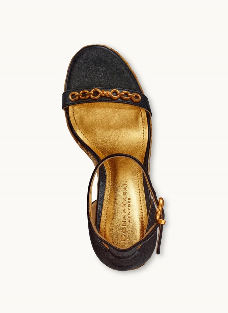 Donna Karan Yulissa Ankle Reima Espadrille Høye Hæler Svarte | Norge_DK34742